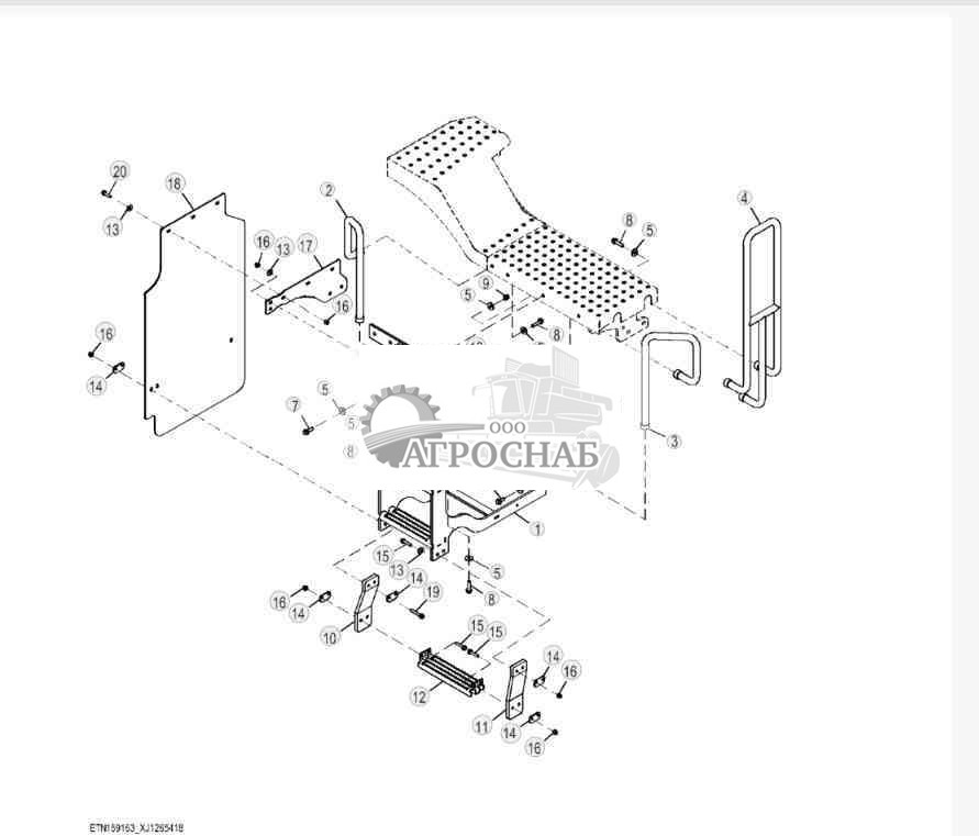 Right Side Steps and Handrails with Mudflap 